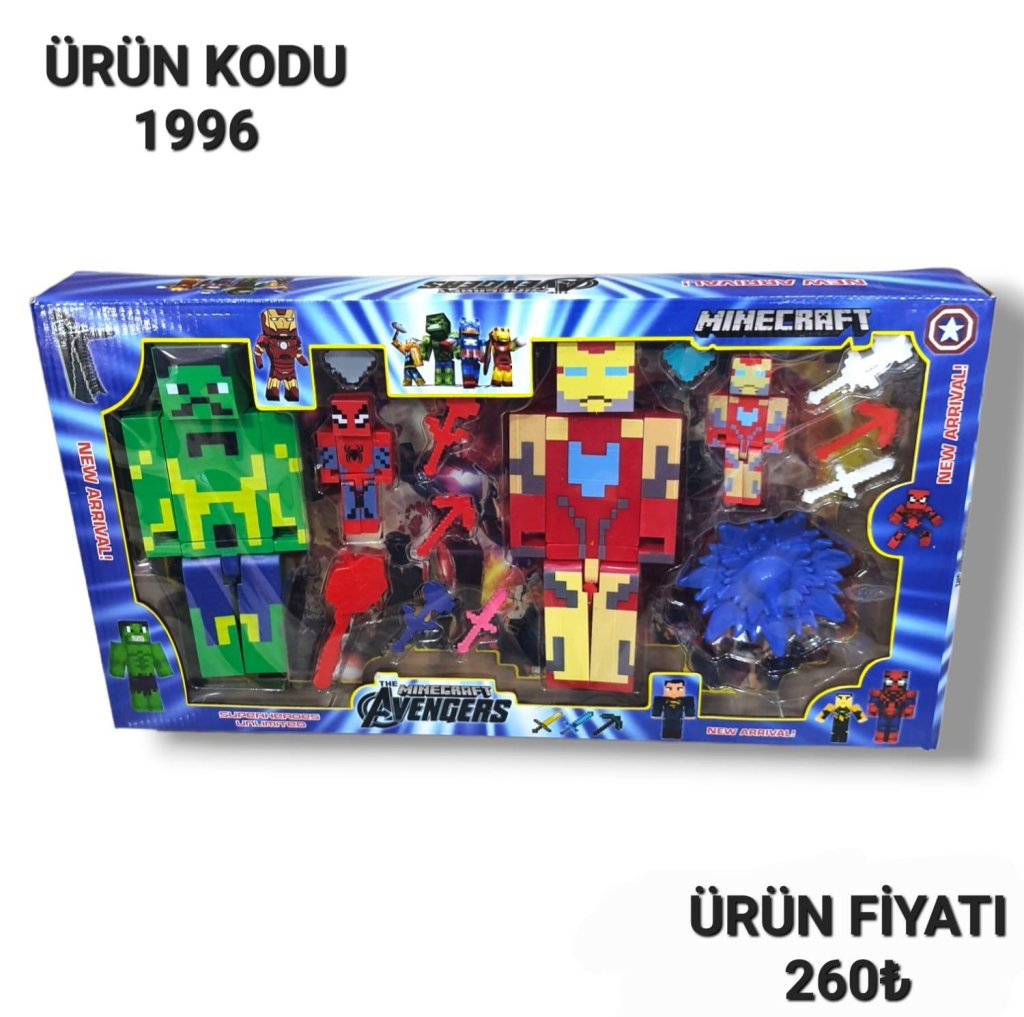 1996 2LI BY MİNECRAFT HULK VE IRONMAN SET