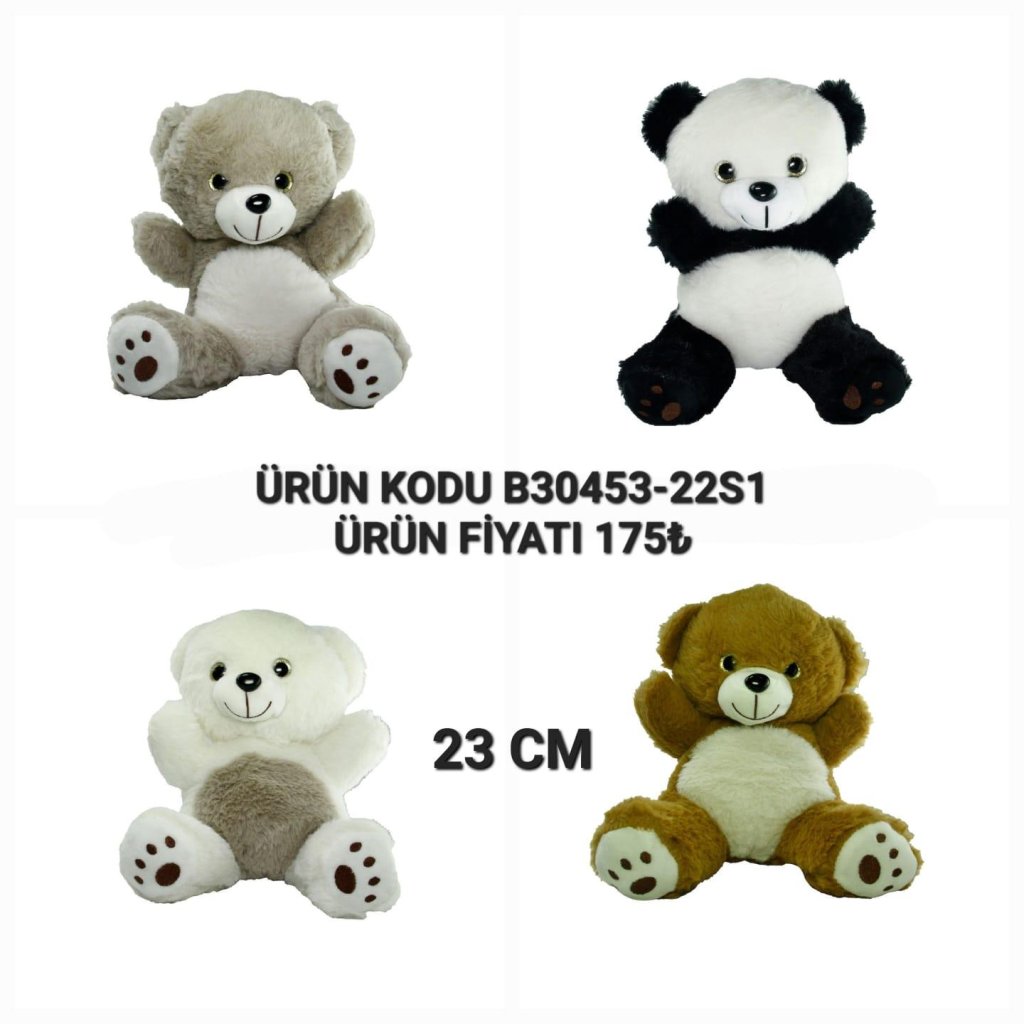 B30453-22S1 PELUŞ 23 CM 3 MODEL AYI PANDA 72