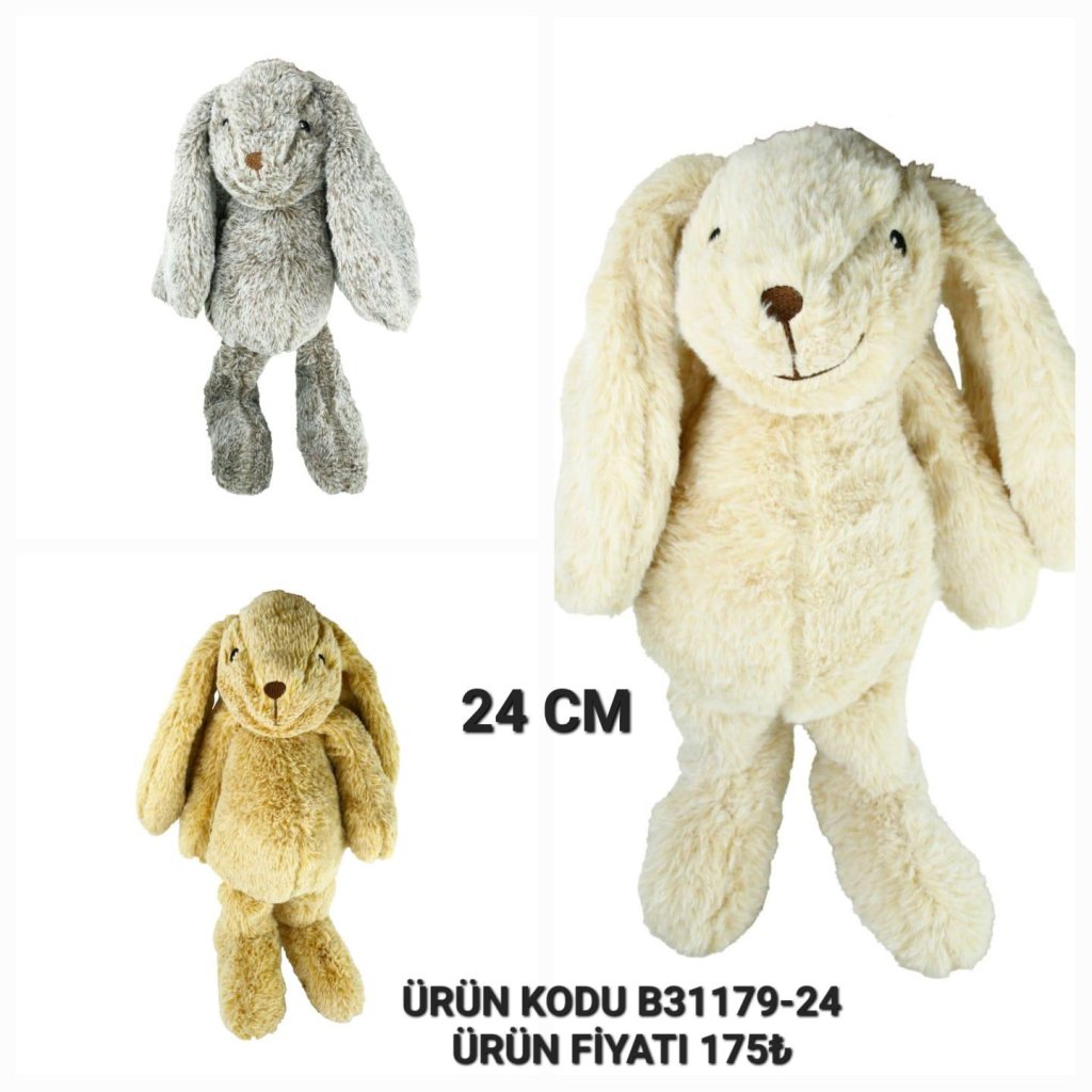 B31179-23 PELUŞ 23 CM OTURAN ASORTİ TAVŞAN