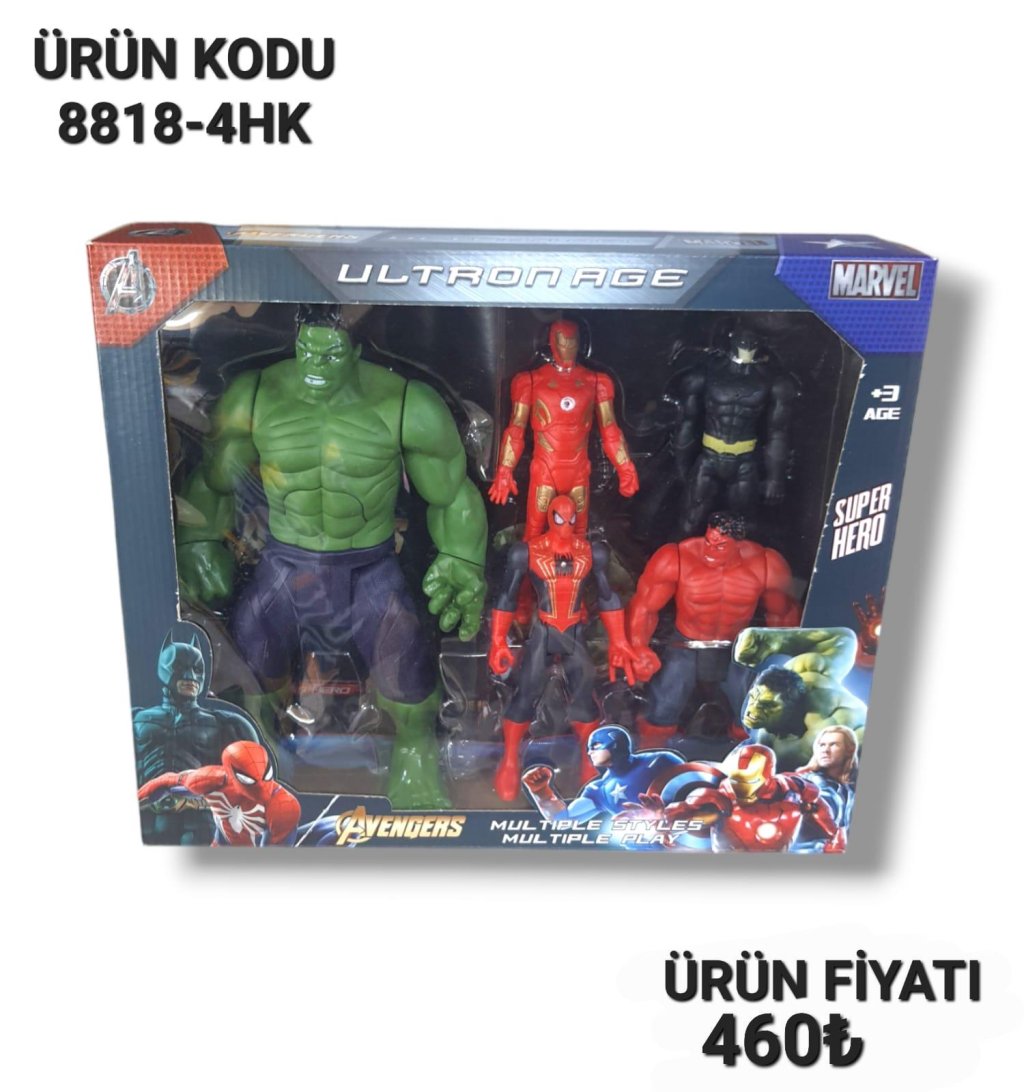 8818-4HK KUT BY. HULK VE AVENGERS SET COKLU