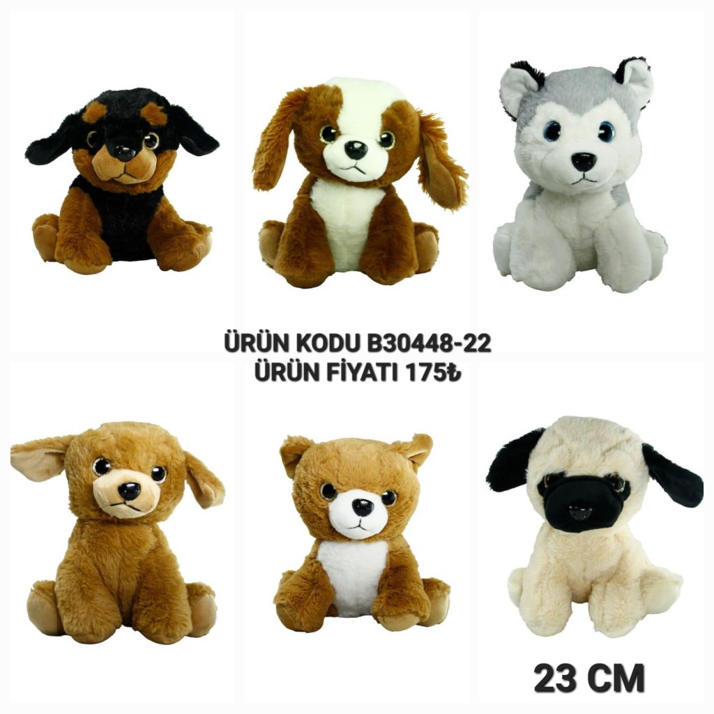 B30448-22 PELUŞ 23 CM 6 MODEL KÖPEK
