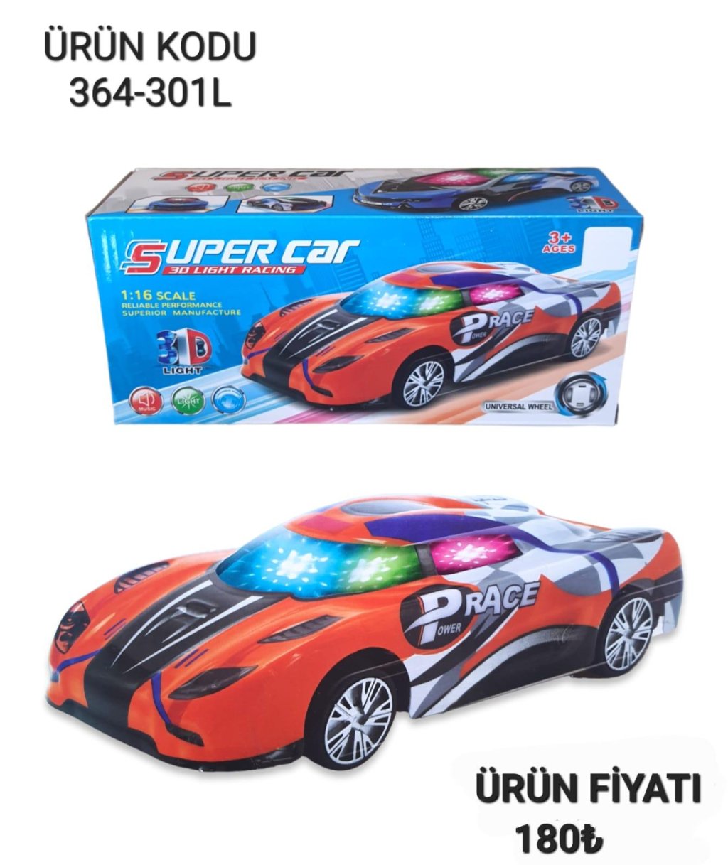 364-301L KUT PİLLİ RENKLI ARABA