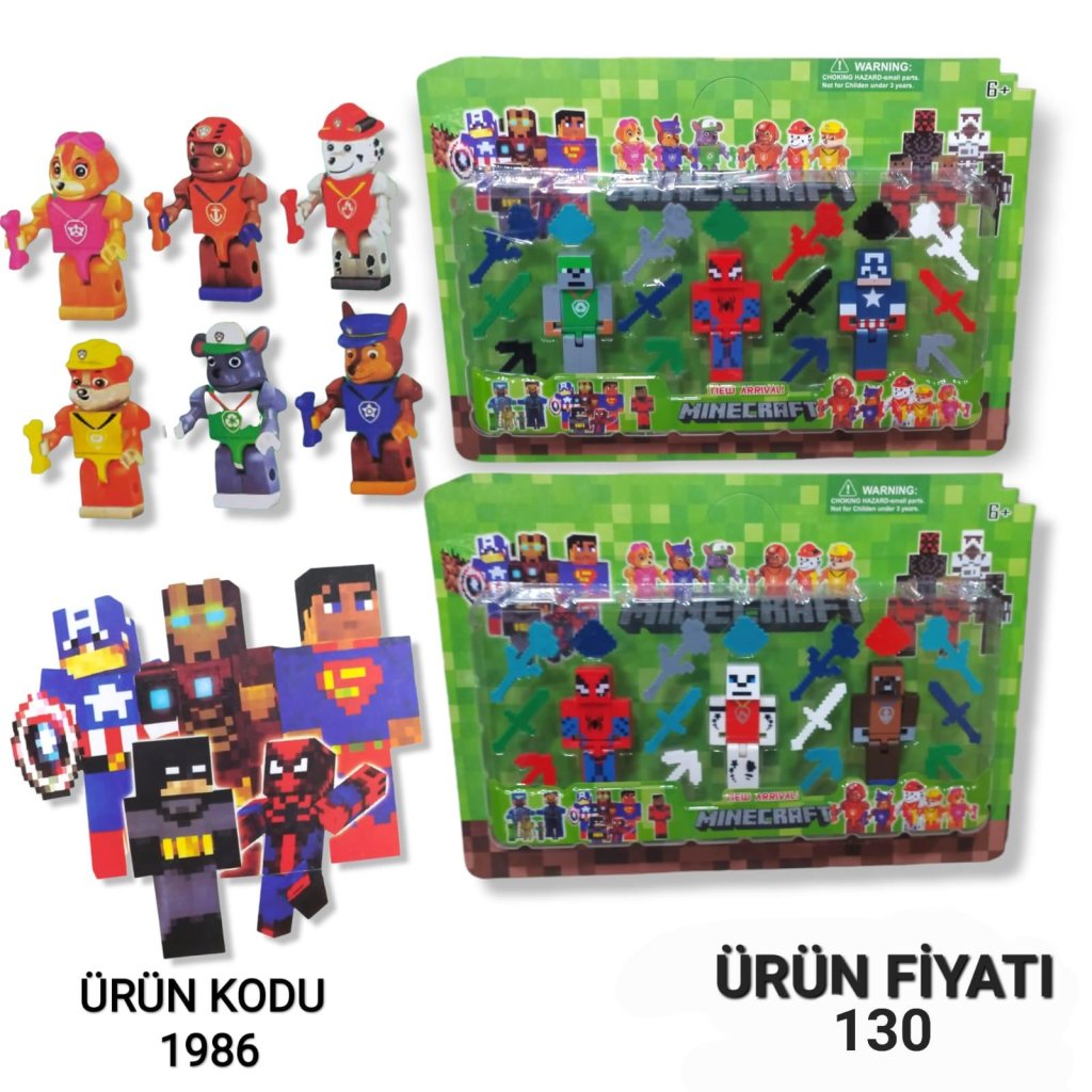 1986 KARTELA 3LÜ MINECRAFT SET