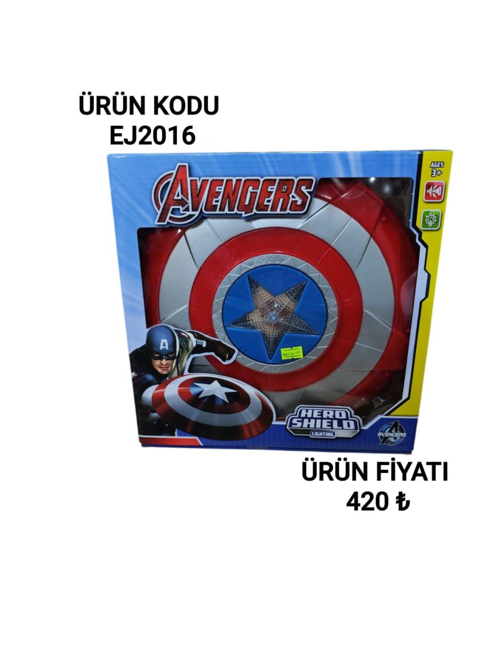 EJ2016 KUT İŞİKLI CAPTAİN AMERİCA KALKAN