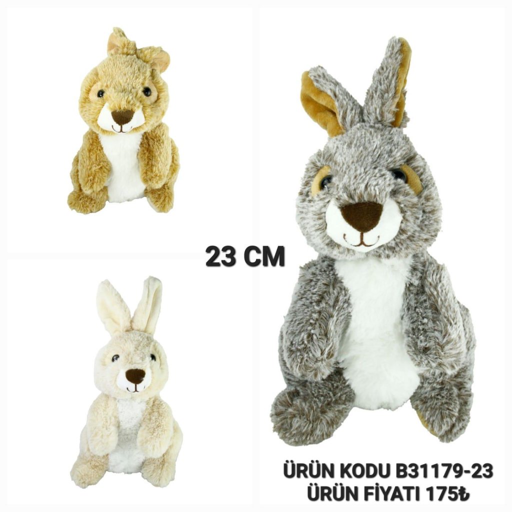 B31179-23 PELUŞ 23 CM OTURAN ASORTİ TAVŞAN