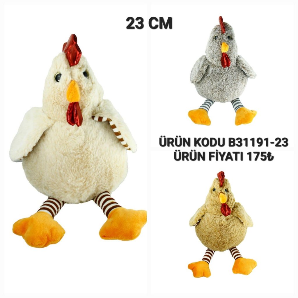 B31191-23 PELUŞ 23 CM 3 MODEL HOROZ