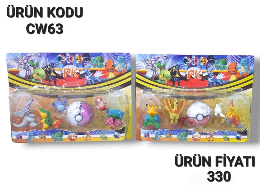 CW63 KARTELALI 5Lİ POKEMON SETİ