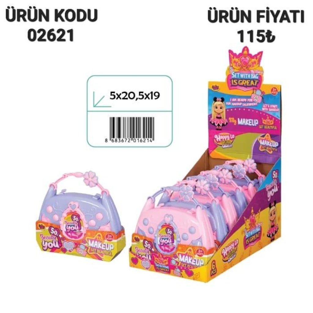 02621 ÇANTALI GUZELLİK SETİ 6LI STANTLI