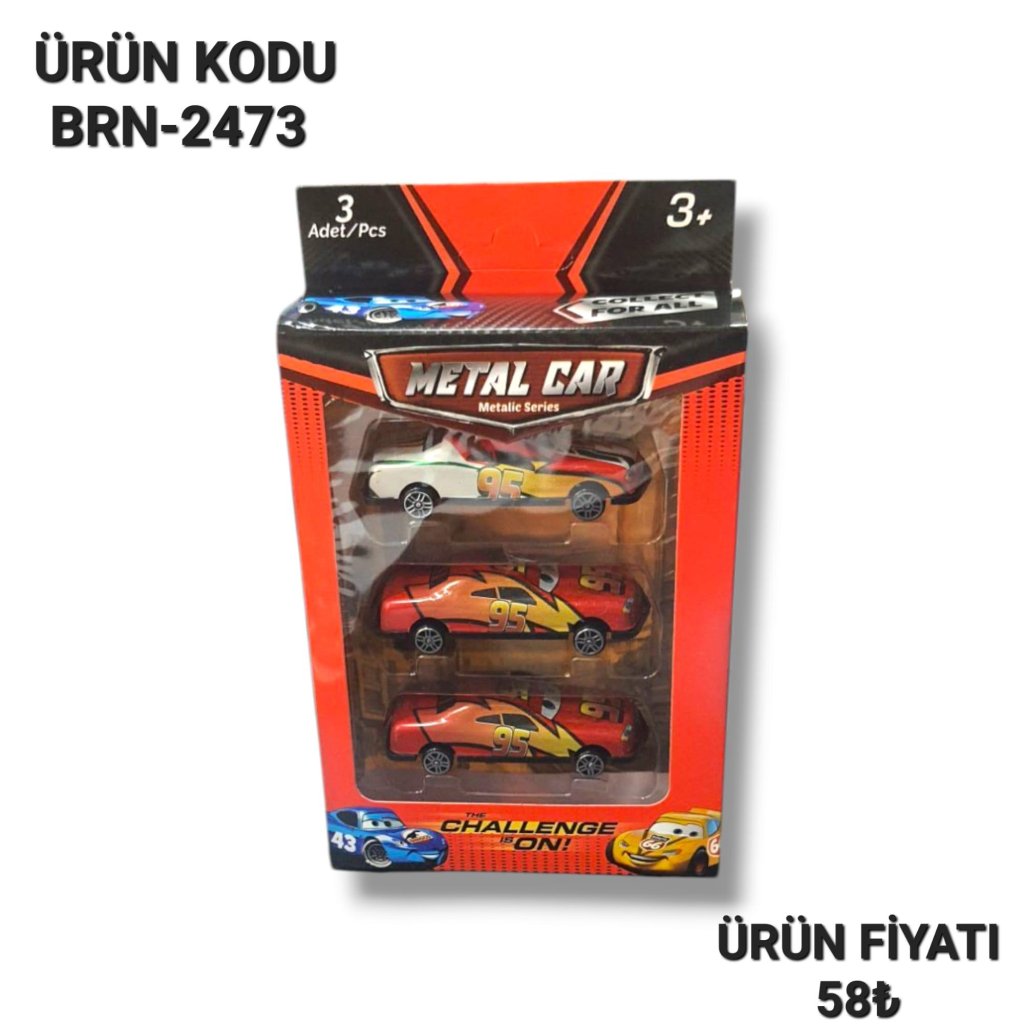 BRN-2473 METAL 3LÜ ARABA BRN