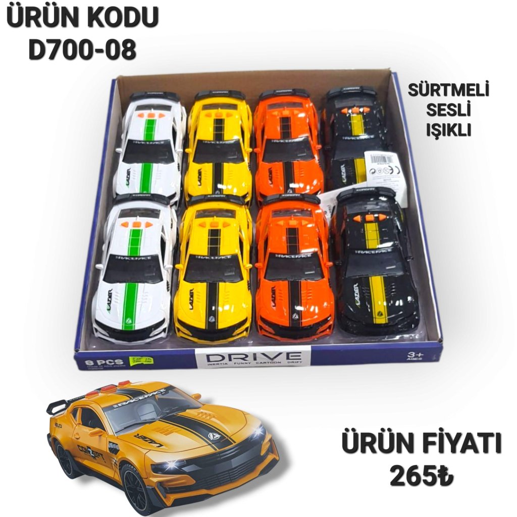 D700-08 STANTLI PİLLİ SESLI SPOR ARABA