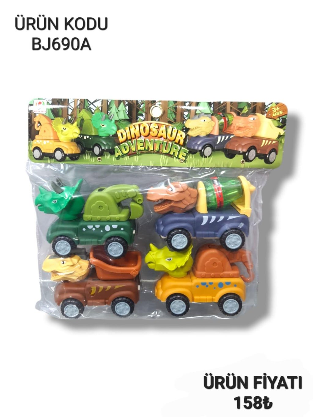 BJ690A POŞETTE KIRILMAZ 4LÜ DİNAZOR ARABALAR