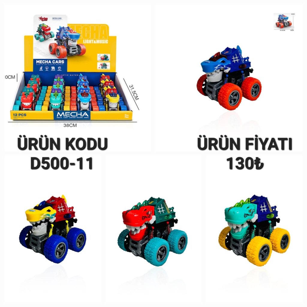 D500-11 SÜRTMELİ ISIKLI DINAZOR ARABA STANTLI