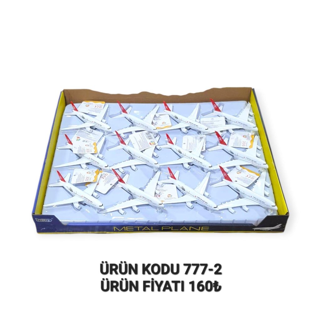 777-2 KUT. 12 Lİ SESLİ IŞIKLI METAL UÇAK