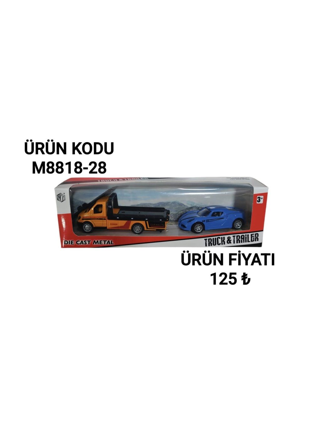 M8818-28 KUT METAL ÇEKICILI ARABA SET