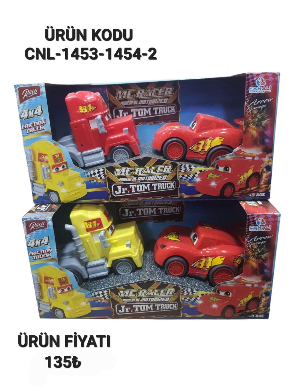 CNL-1453-1454-2 KUT. 12 Lİ TOM VE JERRY SÜRTMELİ KIRILMAZ TIR