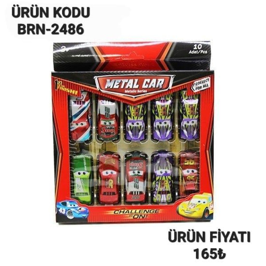 BRN-2486 METAL 10LU ARABA SET